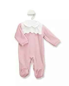 Комбинезон для девочки с тафтингом и разрезом на спине BABID, розовый