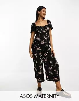 Комбинезон для доярки с цветочным принтом ASOS DESIGN Maternity