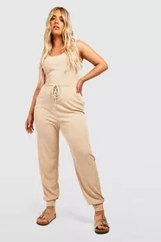 Комбинезон для джоггера плюс с овцванным вырезом Boohoo, серый