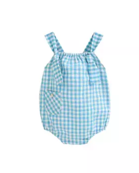 Комбинезон для мальчика бирюзового цвета в клетку Dadati, бирюзовый