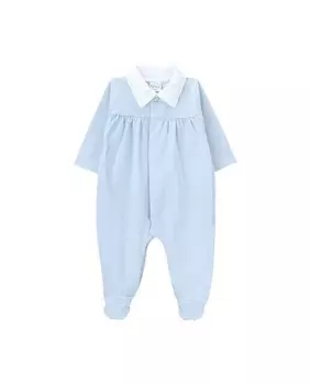 Комбинезон для мальчика из органического хлопка с вышитым воротником Knot, синий