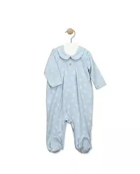 Комбинезон для мальчика с детским воротником и львиным принтом BABID, светло-синий