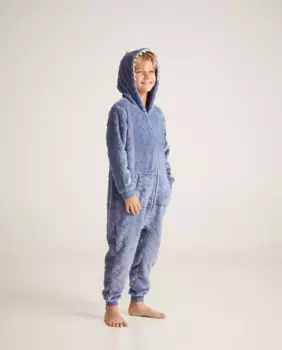 Комбинезон для мальчика с головой динозавра Cotton Juice, синий