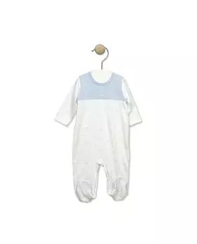 Комбинезон для мальчика с кокеткой и черепаховым принтом BABID, светло-синий