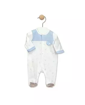 Комбинезон для мальчика с кокеткой и черепаховым принтом BABID, светло-синий