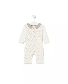 Комбинезон для мальчика с мишками и разноцветными буквами Tous, белый