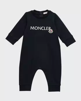 Комбинезон для мальчика с нашивкой-логотипом, размер 6–24 м Moncler, цвет Blue Navy