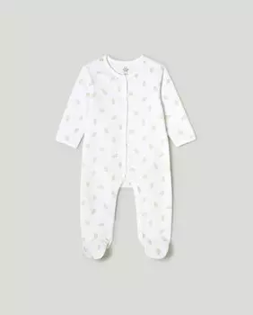 Комбинезон для мальчика с принтом цыпленка Cotton Juice, белый