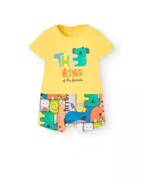 Комбинезон для мальчиков с эффектом 2 в 1 из хлопка Boboli, жёлтый