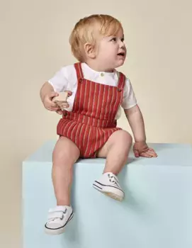 Комбинезон для мальчиков с полосатым принтом Gocco, оранжевый