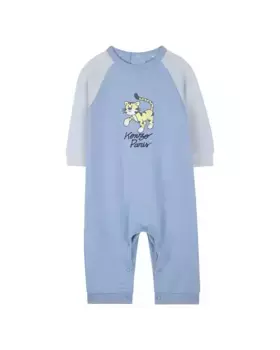 Комбинезон для мальчиков с рисунком спереди и контрастными рукавами Kenzo Kids, голубой