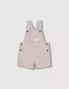 Комбинезон для мальчиков в сарже с подтяжками и передним карманом Gocco, светло-серый