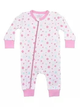 Комбинезон для маленьких девочек из органического хлопка с круглым вырезом и длинными рукавами Organickid