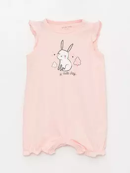 Комбинезон для маленьких девочек с круглым вырезом и принтом LCW baby