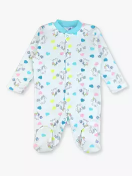 Комбинезон для маленьких девочек с круглым вырезом и длинными рукавами LUGG BABY, бирюзовый