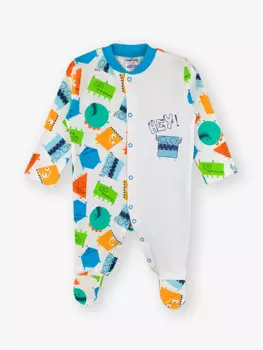Комбинезон для маленьких мальчиков с круглым вырезом и длинными рукавами LUGG BABY, экрю