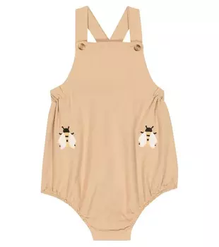 Комбинезон для малышки из хлопка с вышивкой Donsje, бежевый