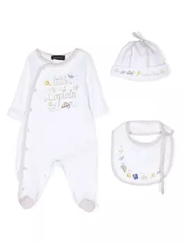 Комбинезон для новорожденного с графичным принтом Monnalisa, белый