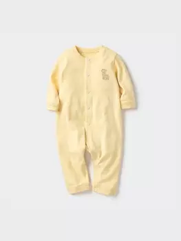 Комбинезон для новорожденного в рубчик Uniqlo, цвет 41 желтый