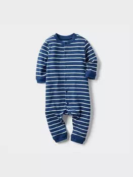 Комбинезон для новорожденного в рубчик, в полоску Uniqlo, цвет 68 синий