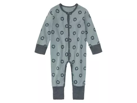 Комбинезон для новорожденных девочек и мальчиков на пуговицах, с двусторонней ножной секцией, изготовлен из органического хлопка, синий