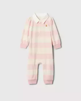 Комбинезон для регби для девочки с воротником-поло и планкой на пуговицах Gap, розовый