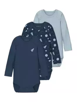 Комбинезон для сна Name It "NBMBODY 3P LS DARK SPACE NOOS" (упаковка, 3 шт.), цвет Dark Denim