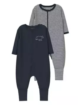 Комбинезон для сна Name It "NBNNIGHTSUIT 2P ZIP FF Y/D CORE 2 NOOS" (упаковка, 2 шт.), цвет Dark Sapphire