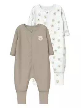 Комбинезон для сна Name It "NBNNIGHTSUIT 2P ZIP FF OXFORD BEAR NOOS" (упаковка, 2 шт.), цвет O X Ford Tan