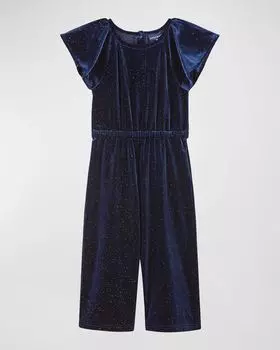 Комбинезон для вечеринки в крапинку для девочки, размер 7–16 Andy & Evan, цвет Navy