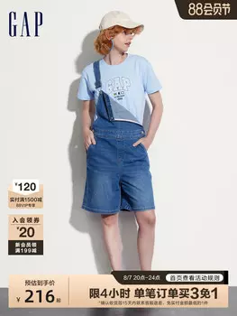 Комбинезон джинсовый Gap с металлической пряжкой, темно-синий