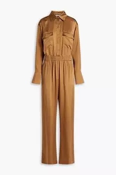Комбинезон Emma из шелкового атласа широкого кроя NICHOLAS, коричневый