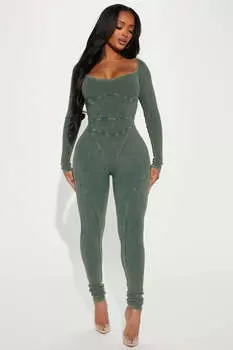 Комбинезон Fashion Nova GD3527, оливковый