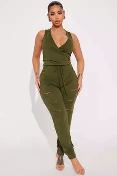 Комбинезон Fashion Nova HKJ22244, оливковый