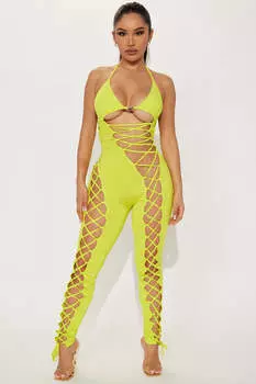 Комбинезон Fashion Nova MJ5851FN, лаймовый