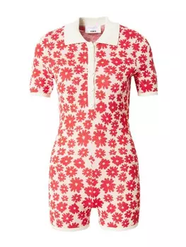 Комбинезон Florence By Mills Exclusive For About You HAPPY HOUR, бежевый/красный