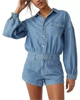 Комбинезон Free People Zodiac Chambray One Piece, цвет Moon Blue