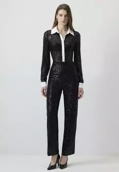 Комбинезон FRONT BLASP SEQUIN DETAILED OVERALLS Touch Priv, черный