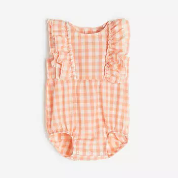 Комбинезон H&M Flounce-trimmed Romper, абрикос