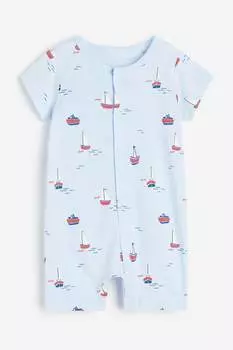 Комбинезон H&M Patterned Pajama, светло-голубой