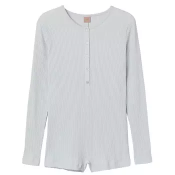 Комбинезон H&amp;M+ Ribbed Modal-blend Romper, голубой лед