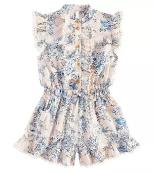 Комбинезон Halliday с цветочной кружевной отделкой Zimmermann, розовый