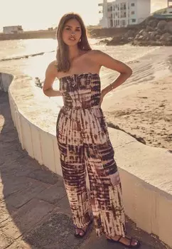 Комбинезон HALTER-TIE WIDE LEG TALL Next, коричневый