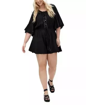 Комбинезон Harlow Lace Plus Size CITY CHIC, черный
