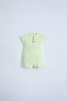Комбинезон henley terry ZARA, светло-зеленый