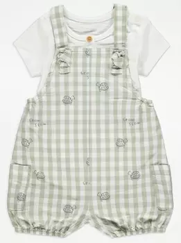 Комбинезон и боди Green Turtle в мелкую клетку George., зеленый