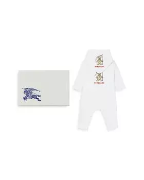 Комбинезон и нагрудник с графическим логотипом Casey Bear — для малышей Burberry, белый