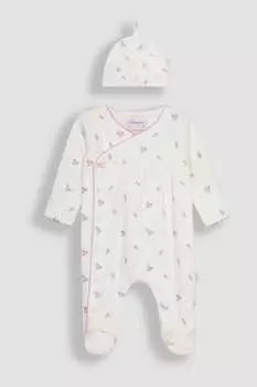 Комбинезон и шапочка с цветочной вышивкой Jojo Maman Bb, бежевый