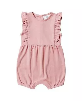 Комбинезон из 100% хлопка с рюшами для новорожденных Stellou & Friends, розовый