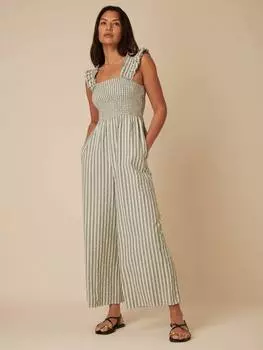 Комбинезон из чистого органического хлопка в полоску maya Nobody's Child, цвет Green/White